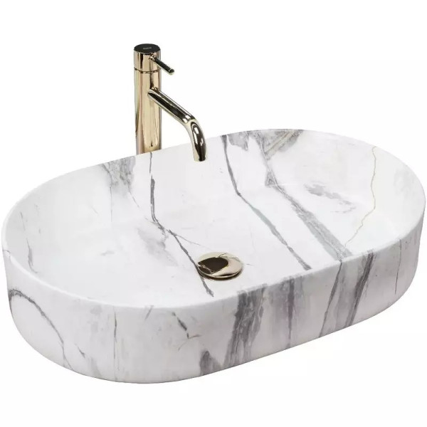 Раковина накладная Rea Nadia 61x38,5 мрамор (REA-U5800)
