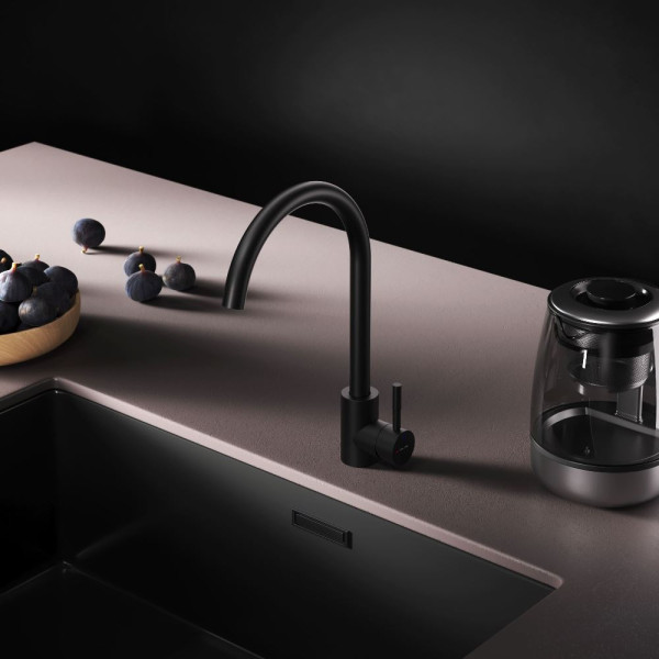 Смеситель для кухни AM.PM X-Joy S с С-изливом черный (F85B07122) Смеситель для кухни AM.PM X-Joy S с С-изливом черный (F85B07122)