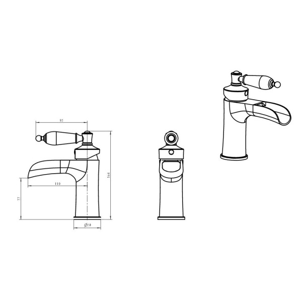 Смеситель для раковины Boheme Vogue Crystal хром (221-CRST) Смеситель для раковины Boheme Vogue Crystal хром (221-CRST)