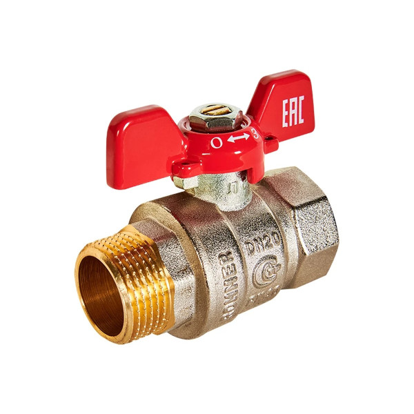 Кран 3/4" ВН шаровый Rommer (ГОСТ, красная бабочка) RBV-0004-2210220 Кран 3/4" ВН шаровый Rommer (ГОСТ, красная бабочка) RBV-0004-2210220
