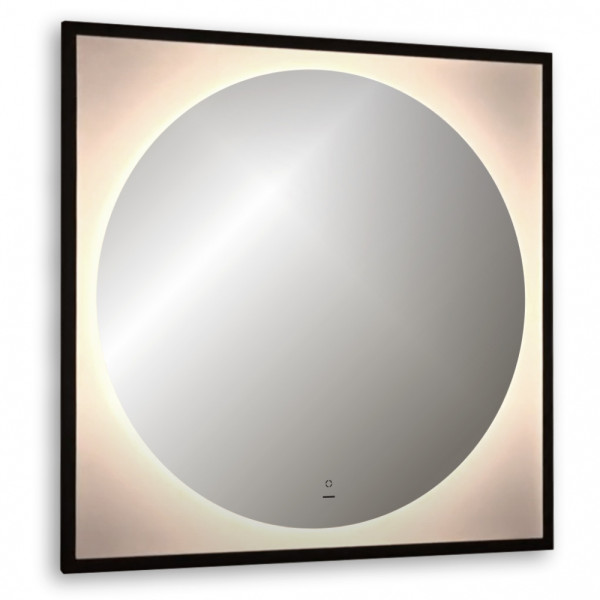 Зеркало Abber See 80x80 с подсветкой, бесконтактный выключатель, диммер, черный (AG6117SCRB) Зеркало Abber See 80x80 с подсветкой, бесконтактный выключатель, диммер, черный (AG6117SCRB)