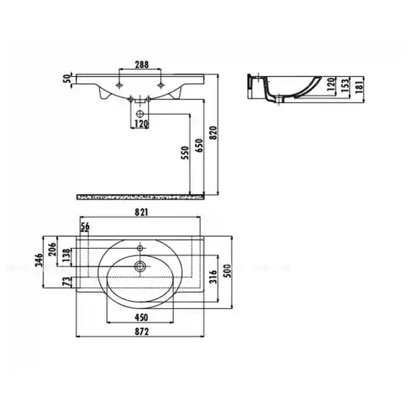 Раковина мебельная Creavit Epic 85x50 белая (ET085-00CB00E-0000) Раковина мебельная Creavit Epic 85x50 белая (ET085-00CB00E-0000)