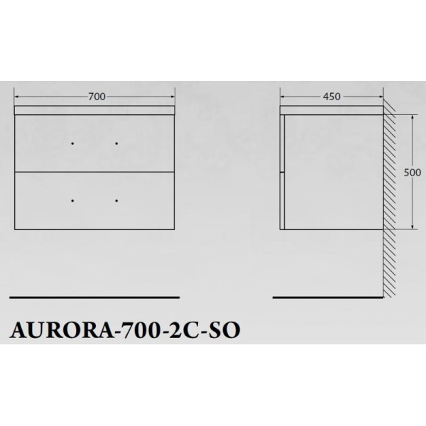 Тумба подвесная BelBagno Aurora 70 Rovere Tabacco (AURORA-700-2C-SO-RT)