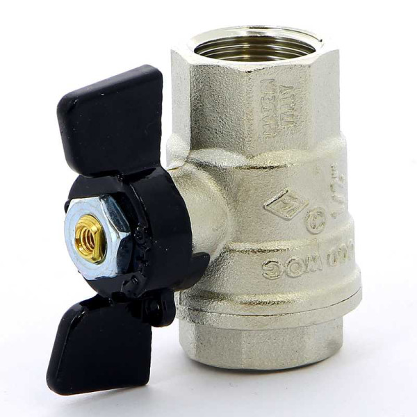 Кран Bugatti 1/2" ВВ шаровый Oregon 302 (черная бабочка) (03020062)