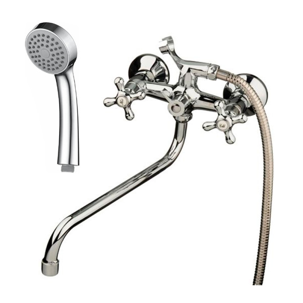Смеситель для ванны и душа Melodia Galateo Rus с душевым гарнитуром (MDV40241R)
