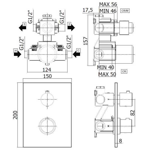 Смеситель для ванны и душа Paffoni Light термостатический,черный (LIQ518NO/M) Смеситель для ванны и душа Paffoni Light термостатический,черный (LIQ518NO/M)