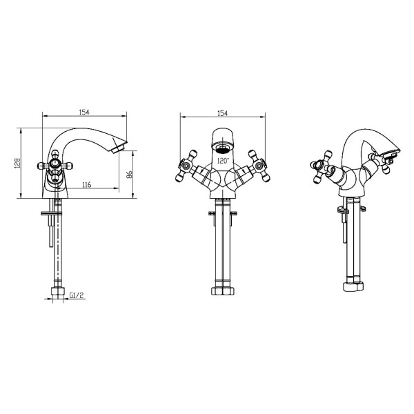 Смеситель для раковины Boheme Сamelia золотой (291-Camelia) Смеситель для раковины Boheme Сamelia золотой (291-Camelia)