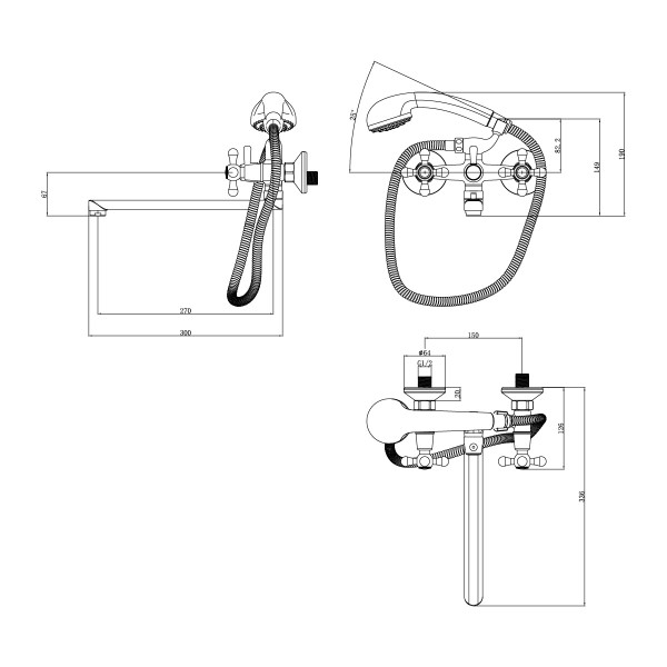Смеситель для ванны и душа Lemark Promotion хром (LM6048C) Смеситель для ванны и душа Lemark Promotion хром (LM6048C)