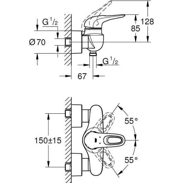Смеситель для душа Grohe Eurostyle 2015 (33590003) Смеситель для душа Grohe Eurostyle 2015 (33590003)