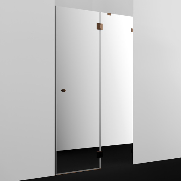 Душевая дверь WasserKRAFT Paar 120x200 стекло зеркальное, профиль золото розовое (88H05R-MR)