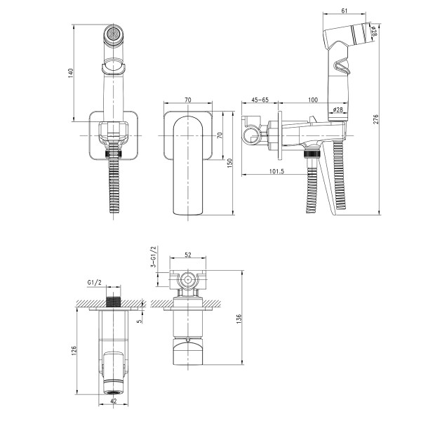 Смеситель для гигиенического душа Lemark Allegro хром (LM5920CW) Смеситель для гигиенического душа Lemark Allegro хром (LM5920CW)