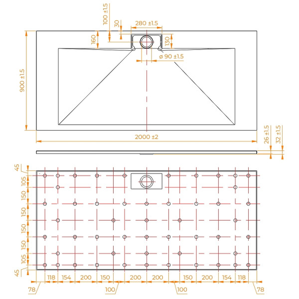 Душевой поддон RGW TKS-Gr 90x200 черный (553802920-12) Душевой поддон RGW TKS-Gr 90x200 черный (553802920-12)