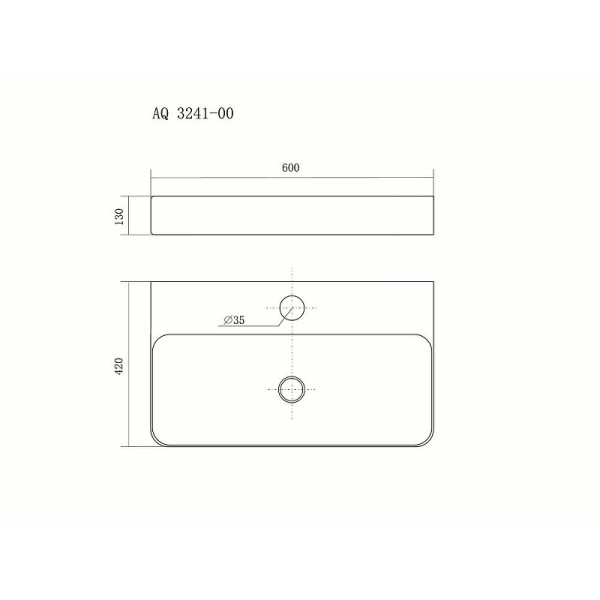 Раковина накладная Aquatek 42x60 белая (AQ3241-00)