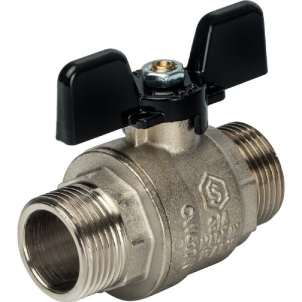 Кран 3/4" НН шаровый Stout (черная бабочка, полнопроходной) SVB-0006-000020 Кран 3/4" НН шаровый Stout (черная бабочка, полнопроходной) SVB-0006-000020