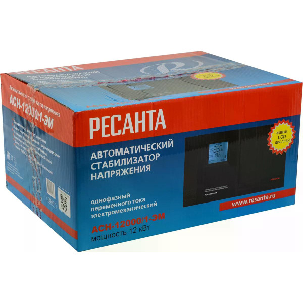 Стабилизатор напряжения Ресанта АСН-12000/1-ЭМ (63/1/17) Стабилизатор напряжения Ресанта АСН-12000/1-ЭМ (63/1/17)