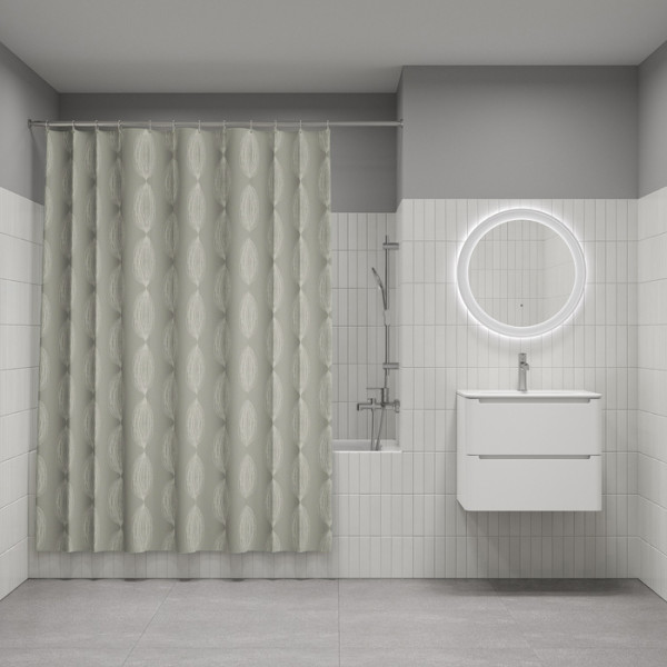 Шторка для ванн текстильная Iddis Base 180x200 серая (BD05P18i11)