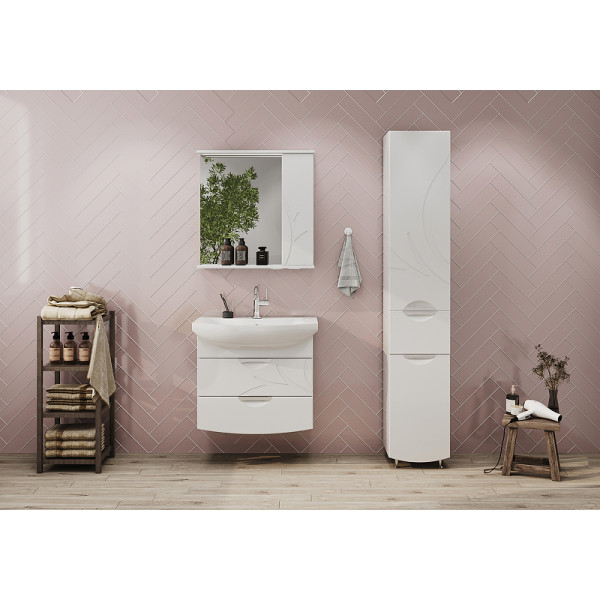 Шкаф зеркальный Volna Adel 800x700 белый (zsADEL80.R-01) Шкаф зеркальный Volna Adel 800x700 белый (zsADEL80.R-01)