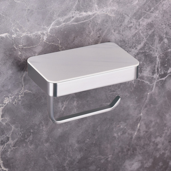 Бумагодержатель с полкой для телефона Abber Westen сатин (AA1730SP)