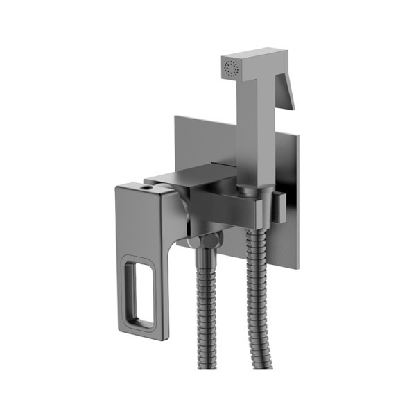 Смеситель для биде Gerhans с гигиеническим душем оружейная сталь (K15227D)