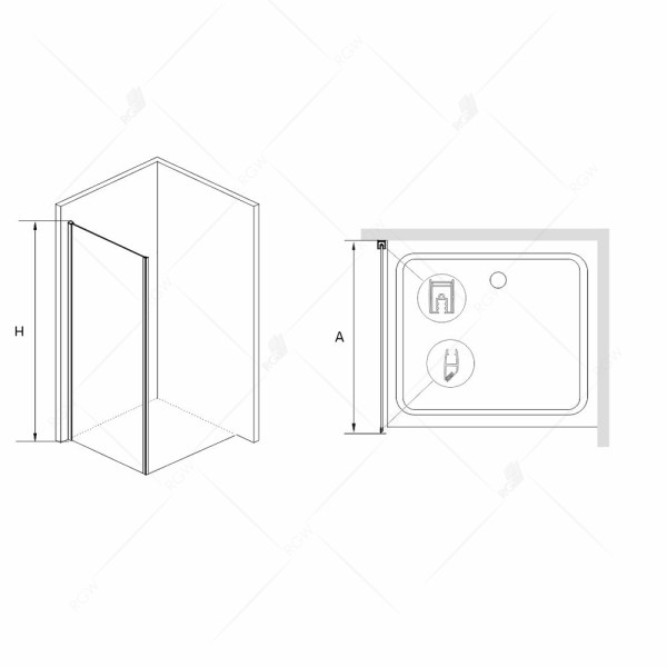 Душевая перегородка RGW Z-14 80x195 стекло прозрачное, профиль хром (06221408-11)