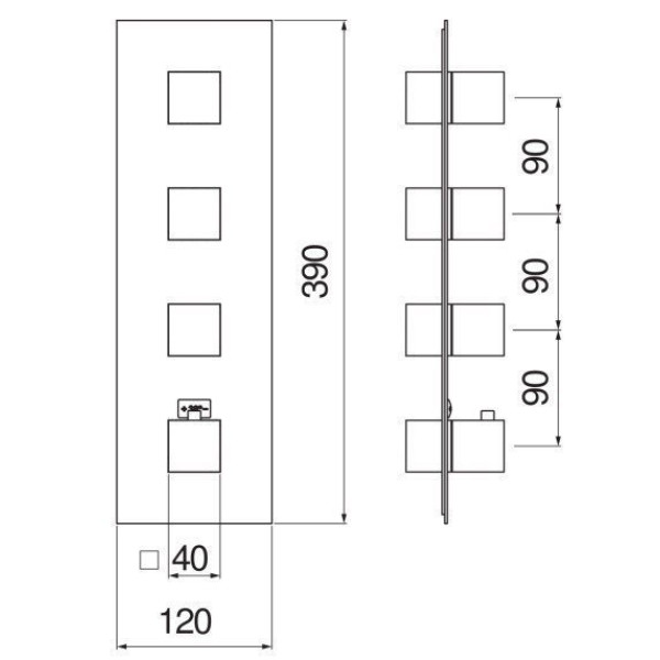 Смеситель для душа Nobili Seven внешняя часть с термостатом черный (WE00104/QBM) Смеситель для душа Nobili Seven внешняя часть с термостатом черный (WE00104/QBM)