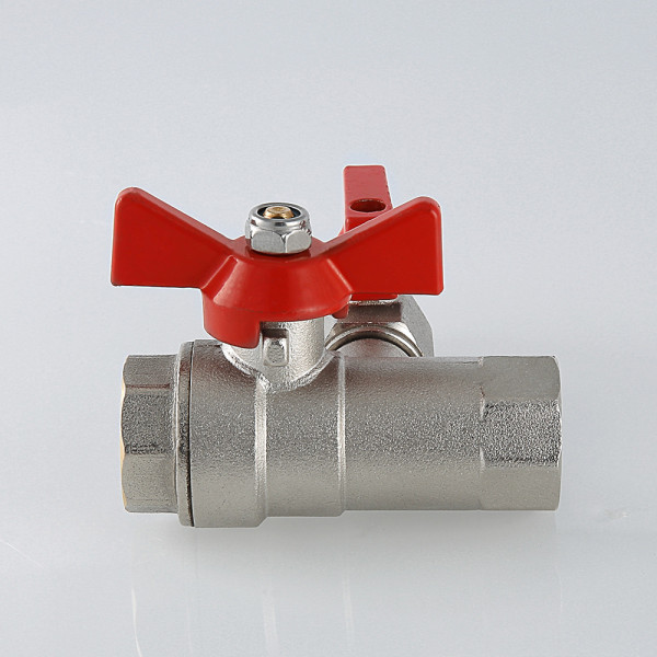 Кран 1/2" ВВ шаровый с обратным клапаном и сливным краном Valtec (красная бабочка) VT.248.N.04 Кран 1/2" ВВ шаровый с обратным клапаном и сливным краном Valtec (красная бабочка) VT.248.N.04
