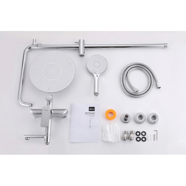 Душевая система Abber Weiss Insel с изливом, хром (AF8016L)