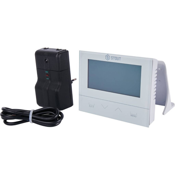 Терморегулятор Stout беспроводной комнатный двухпозиционный ST-292v2, белый (STE-0101-029221)