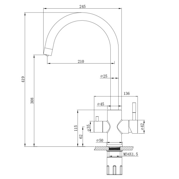 Смеситель для кухни Wesnaart Eco хром (EKO05-111) Смеситель для кухни Wesnaart Eco хром (EKO05-111)