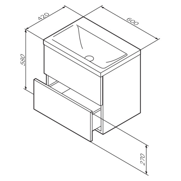 Тумба подвесная AM.PM Gem 60 (M90FHX06022WG) Тумба подвесная AM.PM Gem 60 (M90FHX06022WG)