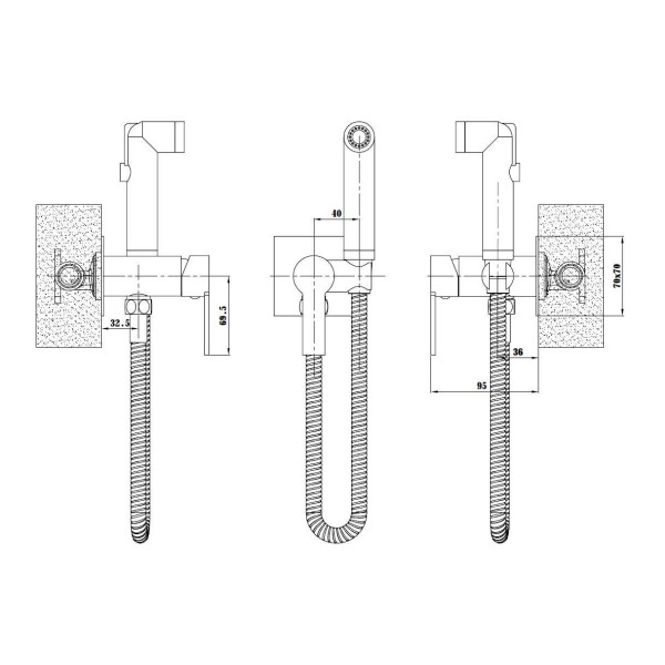 Смеситель для гигиенического душа Esko черный (SMH06 Black)