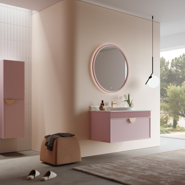 Тумба подвесная Orka Molino 1020x550x530 с раковиной розовый матовый (5004613) Тумба подвесная Orka Molino 1020x550x530 с раковиной розовый матовый (5004613)