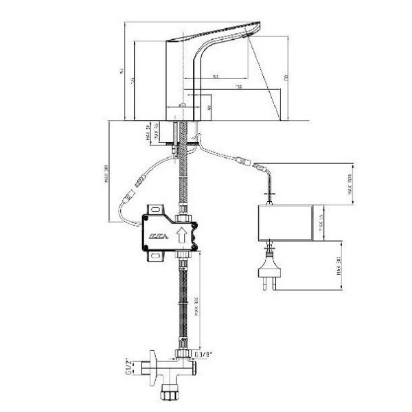 Смеситель для раковины E.C.A. Luna хром (108108056EX)