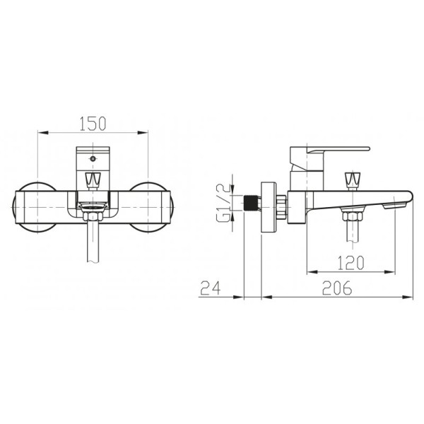 Смеситель для ванны и душа Belbagno Nova сатин (NOV-VASM-IN)