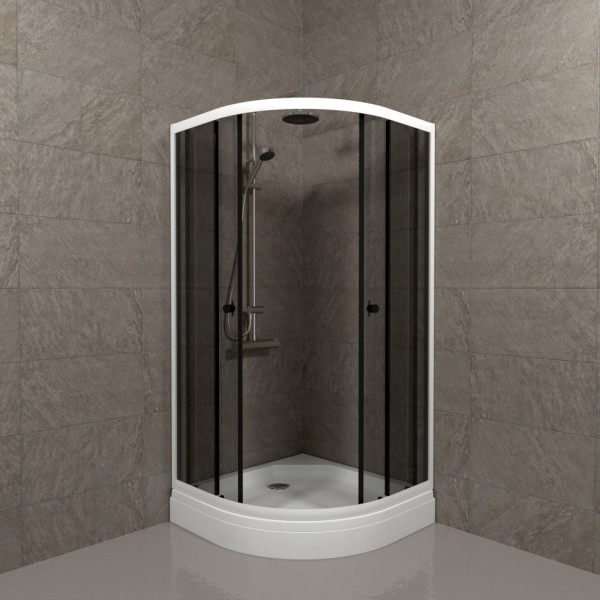 Душевое ограждение Triton Грэй 90x90 стекло тонированное, профиль белый (DK374)