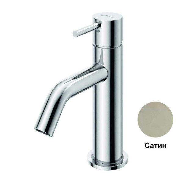 Смеситель для раковины Cezares Leaf с донным клапаном, satinox (LEAF-LSM2-L-ST)