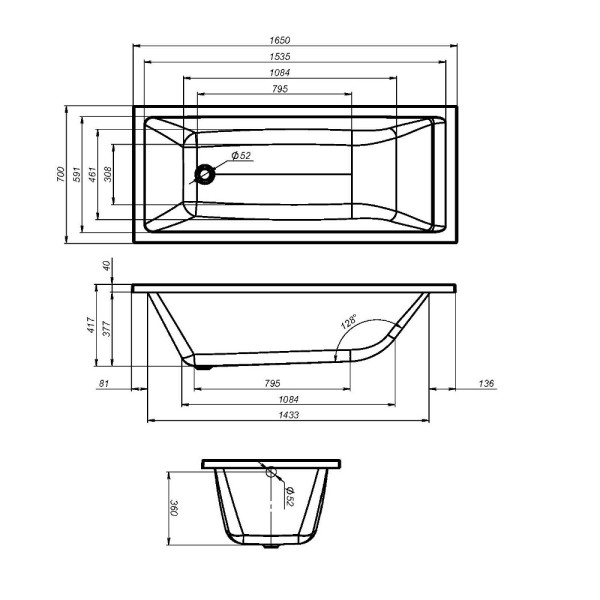 Ванна акриловая AM.PM Gem 165х70 белая (W93A-165-070W-A) Ванна акриловая AM.PM Gem 165х70 белая (W93A-165-070W-A)