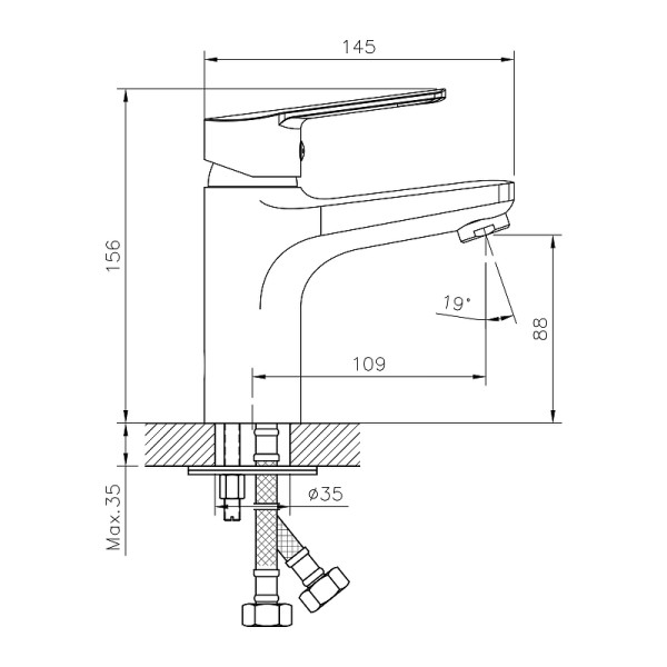 Смеситель для раковины Decoroom DR22 хром (DR22011) Смеситель для раковины Decoroom DR22 хром (DR22011)