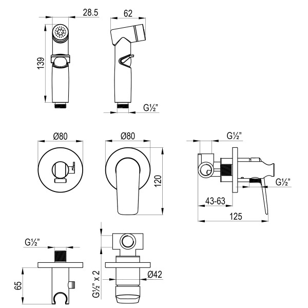 Смеситель с гигиеническим душем Lemark Verba встраиваемый хром (LM11419C) Смеситель с гигиеническим душем Lemark Verba встраиваемый хром (LM11419C)
