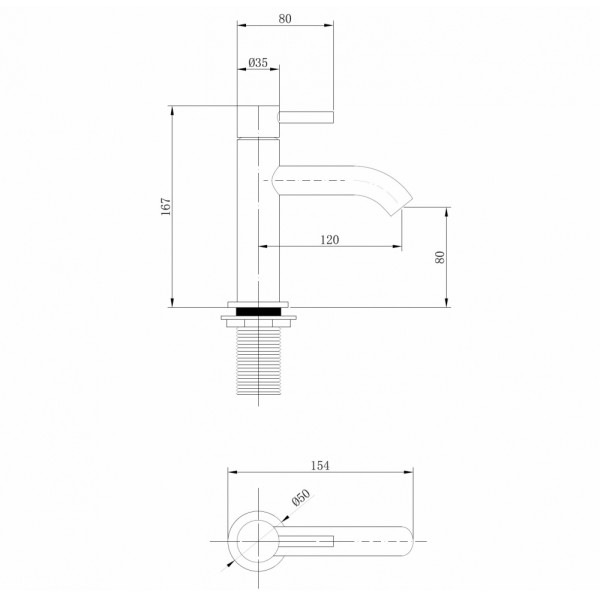 Смеситель для раковины Abber Wasser Kreis золотой (AF8110G)