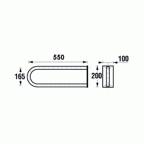 Поручень настенный Jika для туалета 550x200 (3.8971.4.003.000.1) Поручень настенный Jika для туалета 550x200 (3.8971.4.003.000.1)
