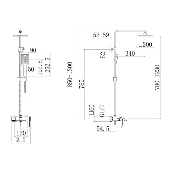Душевая система Fashun бронза (A52418-21) Душевая система Fashun бронза (A52418-21)