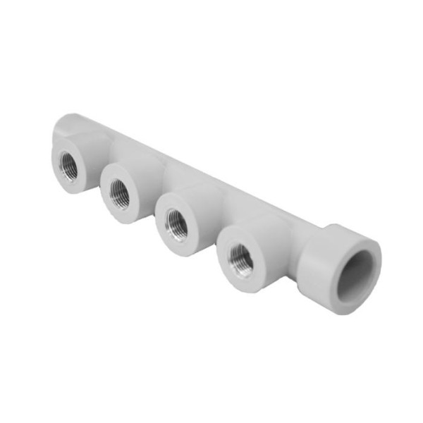 Коллектор PP-R Heisskraft 4 отв. 32*1/2"В (70332420) Коллектор PP-R Heisskraft 4 отв. 32*1/2"В (70332420)