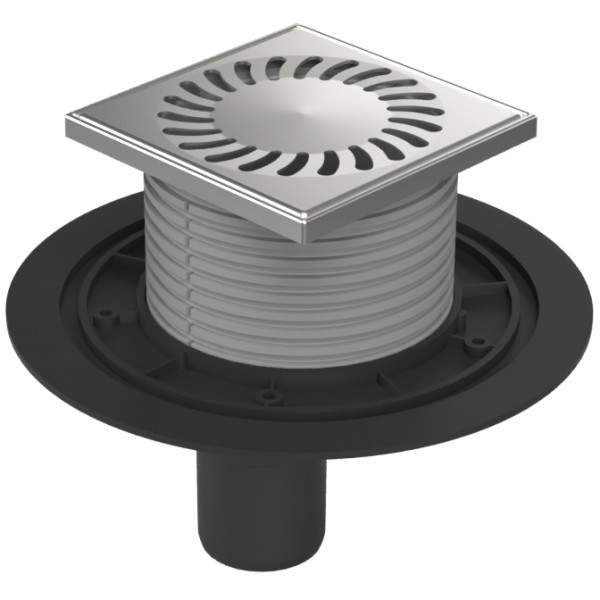 Трап универсальный Azario 122х122 DN50 хром (AZ-384 A)