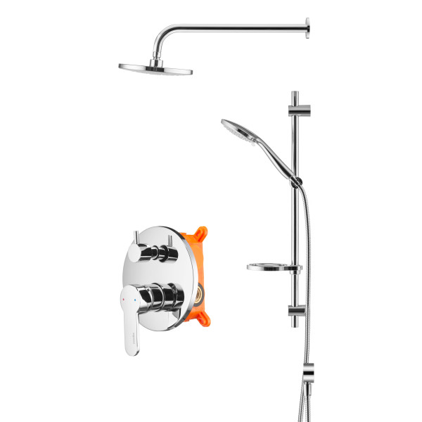 Смеситель для душа Swedbe Platta встраиваемый с верхним душем хром (5535)