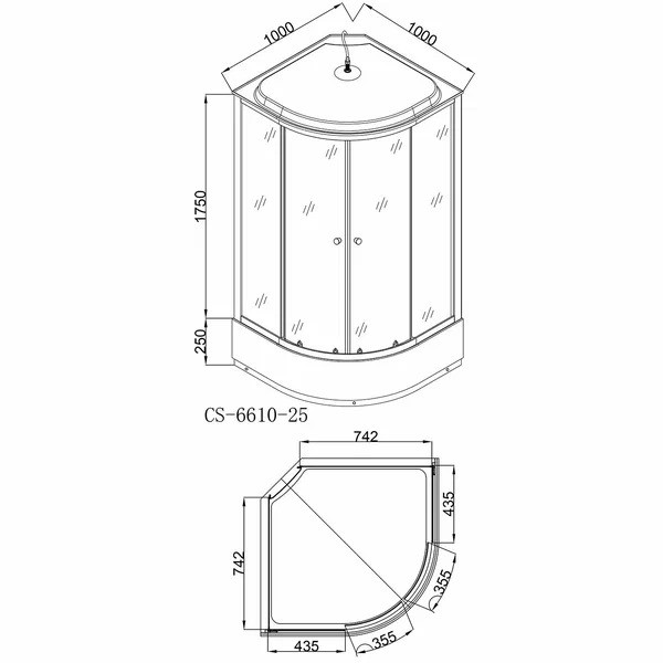 Душевая кабина Loranto 100x100 стекло матовое, профиль хром (CS-6610-25 F) Душевая кабина Loranto 100x100 стекло матовое, профиль хром (CS-6610-25 F)