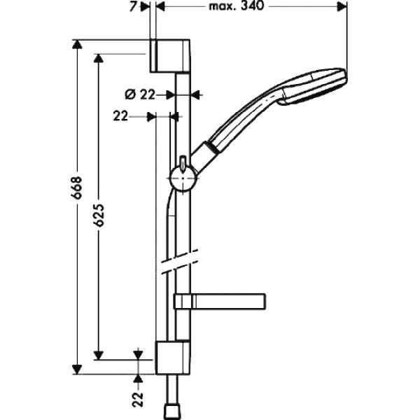 Душевой гарнитур Hansgrohe Croma 100 Vario/Unica C Shower Set 65 см (27772000)