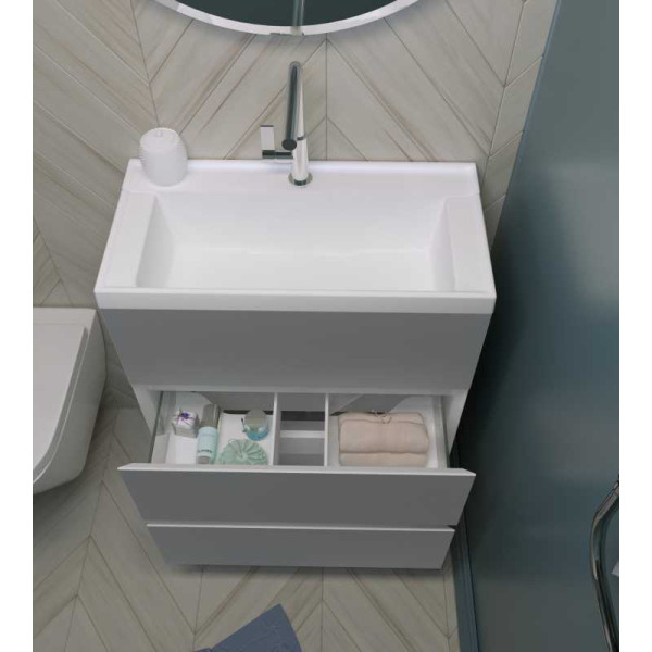 Тумба напольная Marka One Bumble 600*300*850 с раковиной, белая (У90671) Тумба напольная Marka One Bumble 600*300*850 с раковиной, белая (У90671)