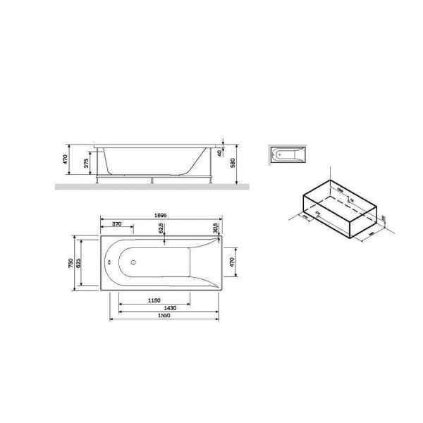 Каркас для ванны AM.PM Spirit 170 (W72A-170-075W-R2) Каркас для ванны AM.PM Spirit 170 (W72A-170-075W-R2)