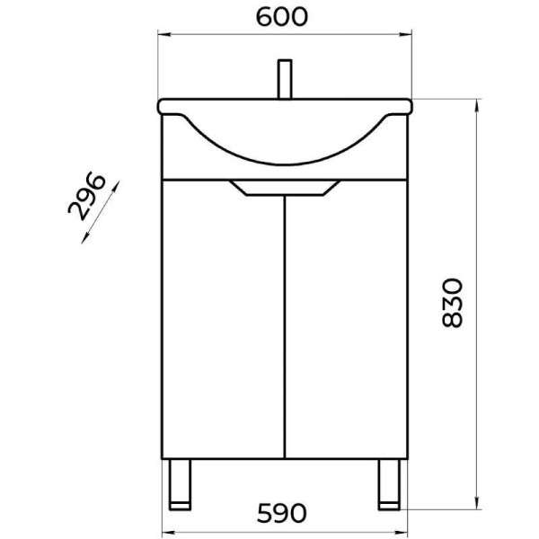 Тумба напольная Melodia Гамма 60 (Уют 60) ЛДСП белая (в разборе) (MFR23128WT)
